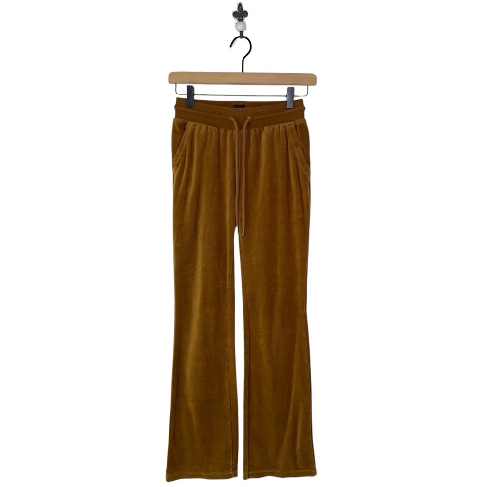 GAP Mid Rise Velour Flare Sweatpants‎ Pants XXS Brown Wide Leg Lounge Y2K